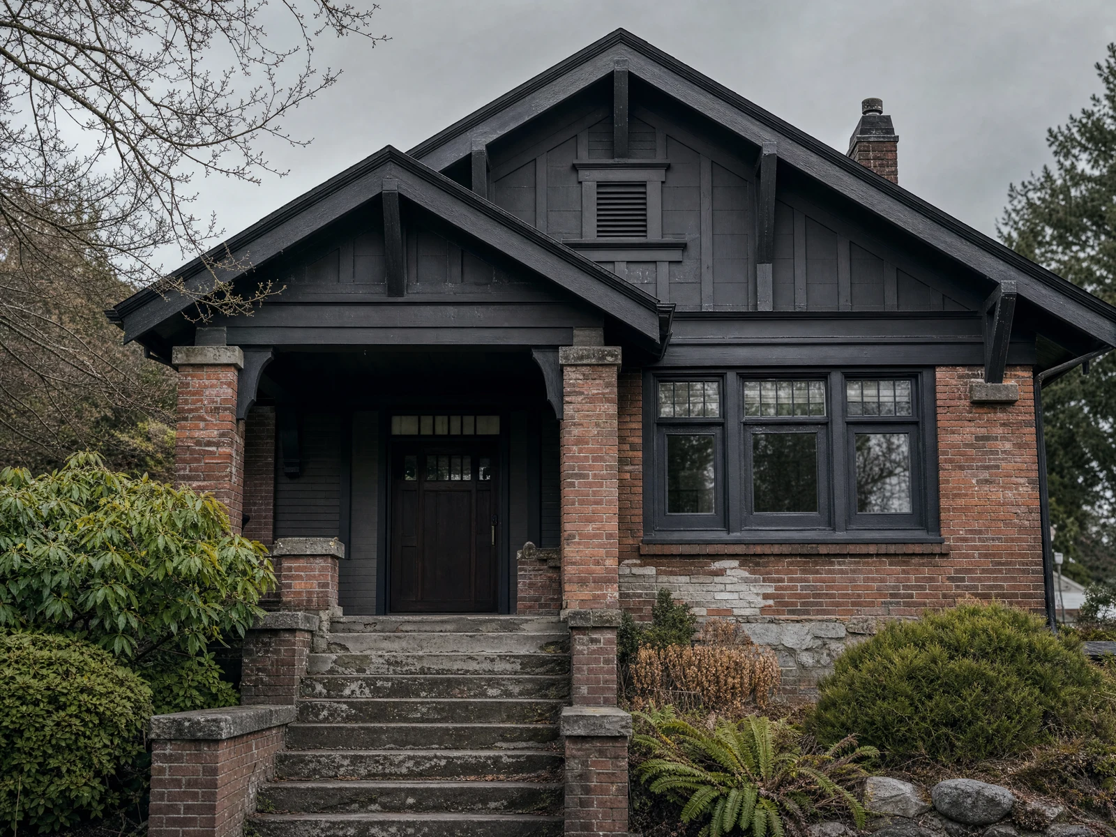 Illustrative brick house and visible repair details
